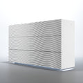 ESF Furniture - Franco Spain Wave Double Dresser w/light in White - WAVEDOUBLEDRESSEWHIT