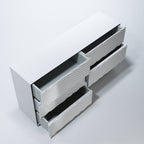 ESF Furniture - Franco Spain Wave Double Dresser with Mirror in White - WAVEDOUBLEDRESSEWHIT-MR