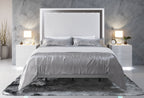 ESF Furniture - Franco Spain Wave 3 Piece King Bedroom Set in White - WAVEKSBEDWHITE-3SET