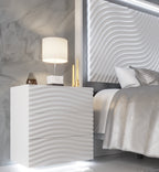 ESF Furniture - Franco Spain Wave 3 Drawers Left Nightstand in White - WAVENSWHITELEFT
