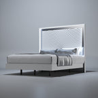 ESF Furniture - Franco Spain Wave 3 Piece King Bedroom Set in White - WAVEKSBEDWHITE-3SET