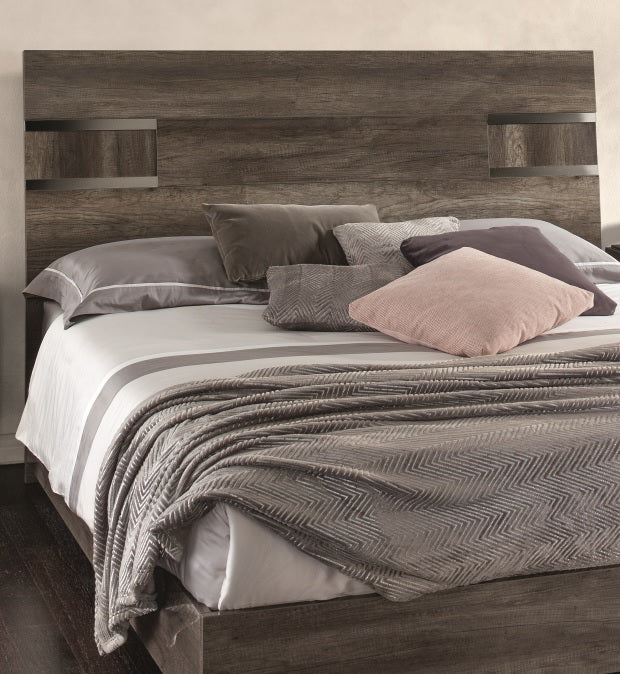 ESF Furniture - Status Italy Kamea Queen Size Bed in Vintage Oak - KAMEAQS