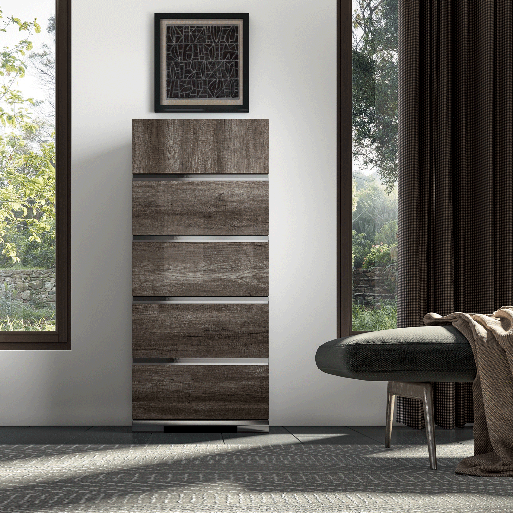 ESF Furniture - Status Italy Kamea Chest in Vintage Oak - KAMEACHEST