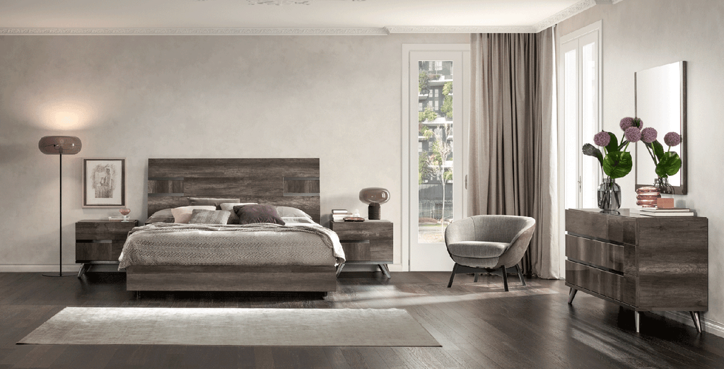 ESF Furniture - Medea 5 Piece Queen Bedroom Set in Vintage Oak - MEDEAQS-5SET