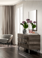 ESF Furniture - Medea Double Dresser with Mirror in Vintage Oak - MEDEADRESSER-M