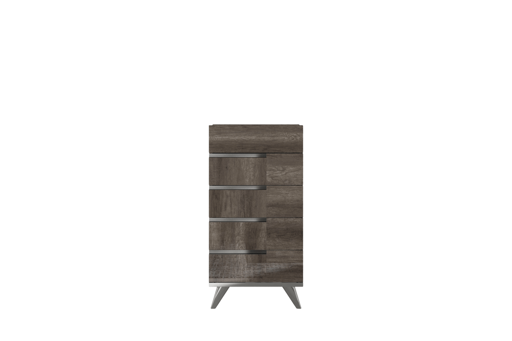 ESF Furniture - Medea 6 Piece King Bedroom Set in Vintage Oak - MEDEAKS-6SET