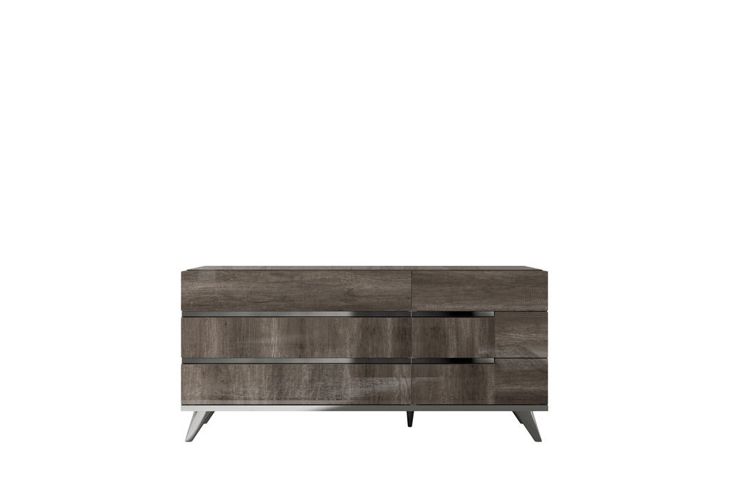 ESF Furniture - Medea 6 Piece King Bedroom Set in Vintage Oak - MEDEAKS-6SET