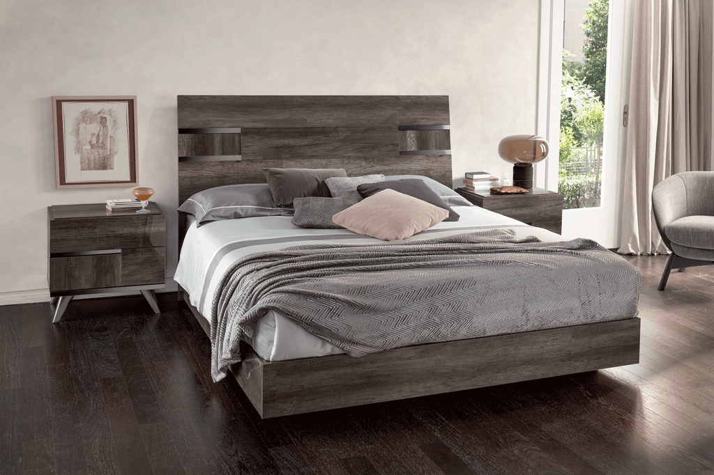 ESF Furniture - Medea King Bed in Vintage Oak - MEDEAKS