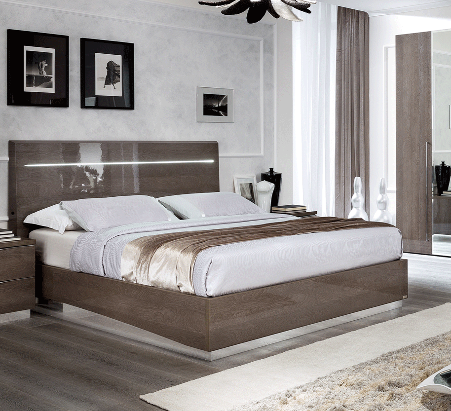 ESF Furniture - Platinum Legno Queen Size Bed in Silver Birch - PLATINUMBEDQSLEGNO