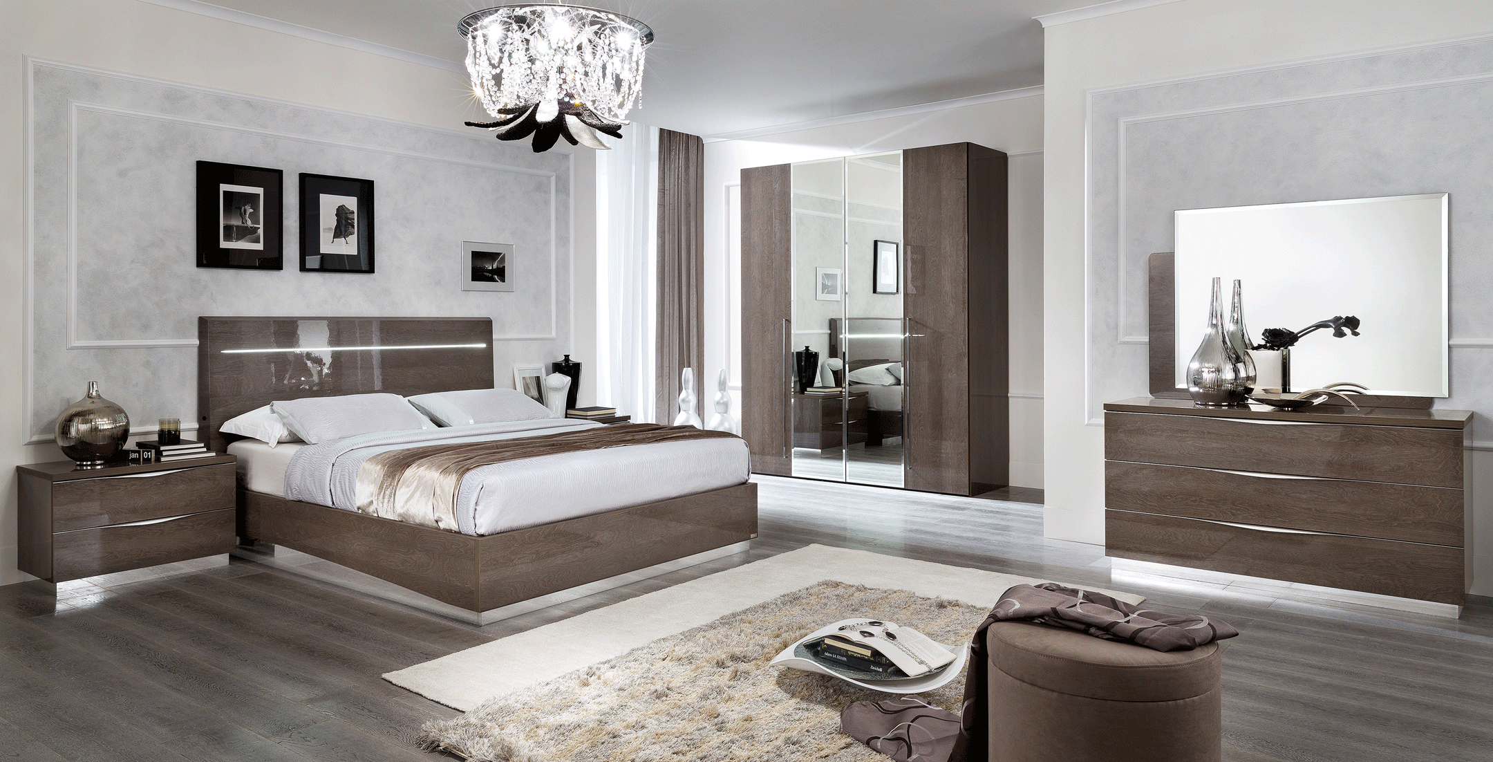 ESF Furniture - Platinum Legno King Size Bed in Silver Birch - PLATINUMBEDKSLEGNO