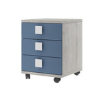 ESF Furniture - Jazz 4 Piece Kids Bedroom Set in Oak Blue - JAZZ-BED-4SET