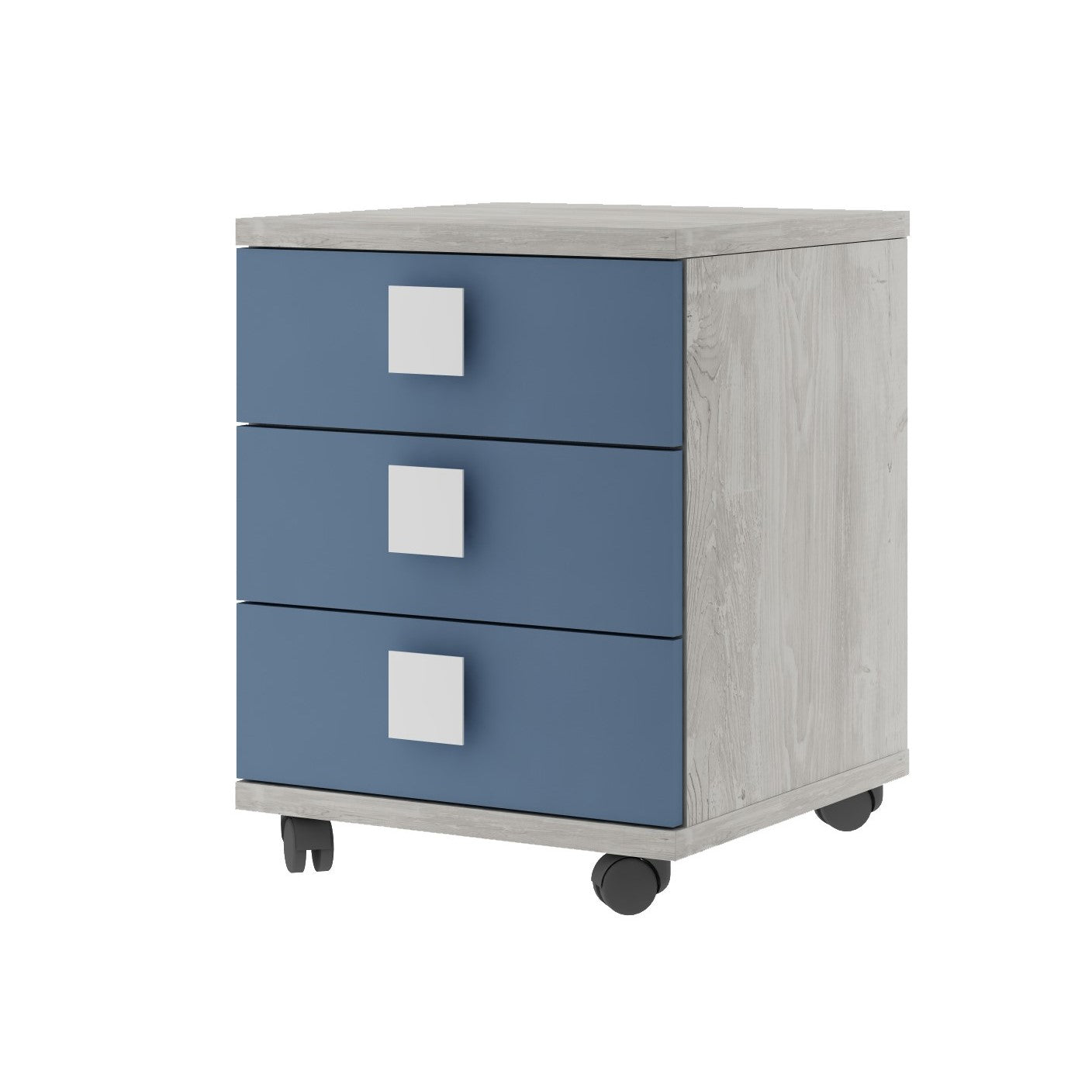 ESF Furniture - Jazz 4 Piece Kids Bedroom Set in Oak Blue - JAZZ-BED-4SET