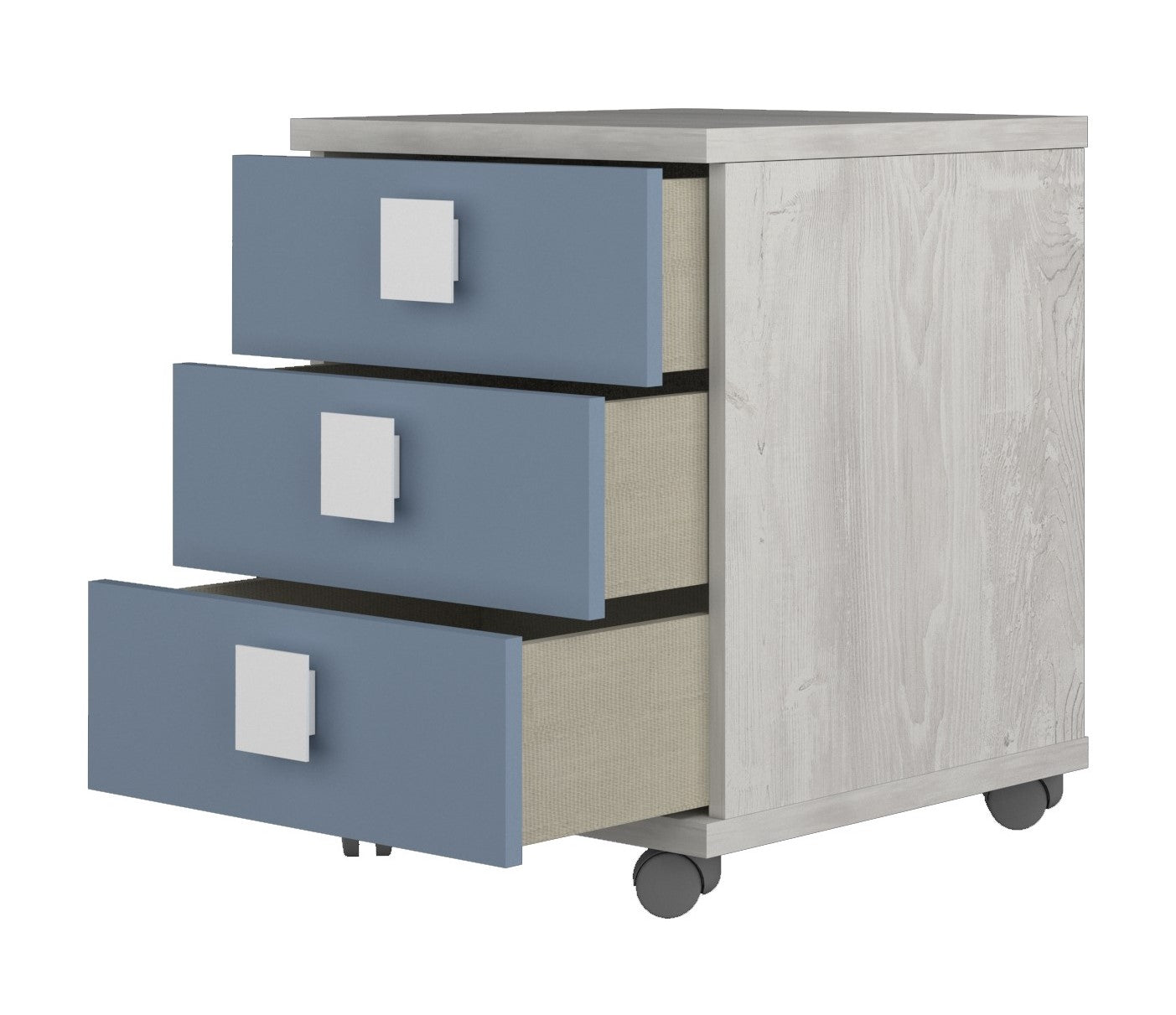 ESF Furniture - Jazz 5 Piece Kids Bedroom Set in Oak Blue - JAZZ-BED-5SET