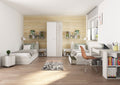 ESF Furniture - Jazz 4 Piece Single Bedroom Set in Oak White - JAZZ-WHITE-4SET