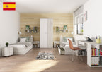 ESF Furniture - Jazz 3 Piece Single Bedroom Set in Oak White - JAZZ-WHITE-3SET
