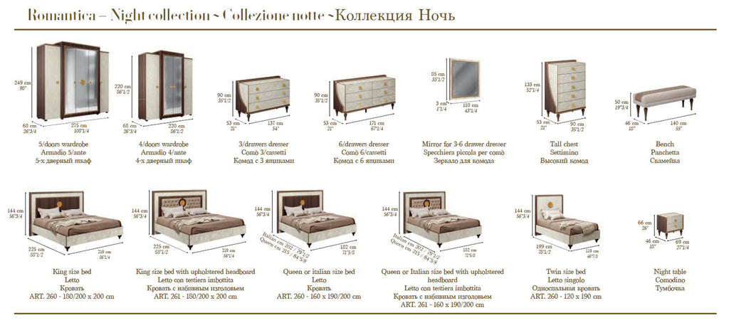 ESF Furniture - Romantica Double Dresser in Walnut - ROMA-D