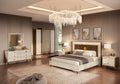 ESF Furniture - Romantica 3 Piece King Bedroom Set in Walnut - ROMA-K-3SET