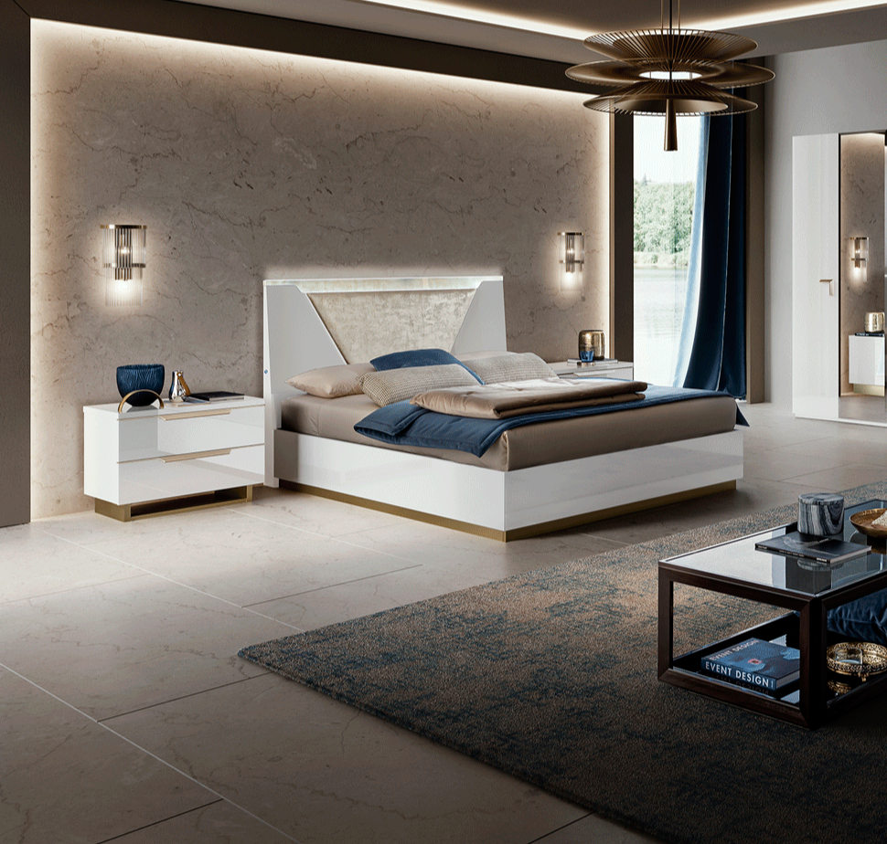 ESF Furniture - Smart 3 Piece Queen Bedroom Set in White - SMARTQSBED-3SET