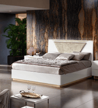 ESF Furniture - Smart 5 Piece King Bedroom Set in White - SMARTKSBED-5SET