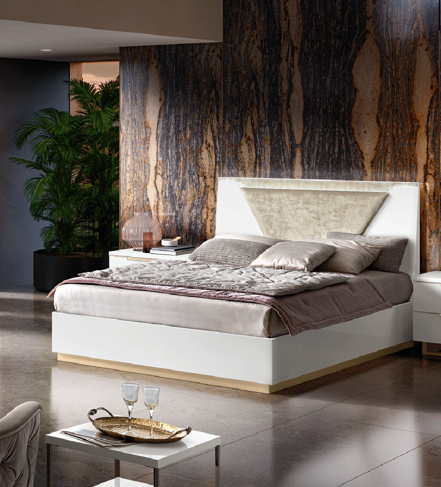 ESF Furniture - Smart 5 Piece King Bedroom Set in White - SMARTKSBED-5SET