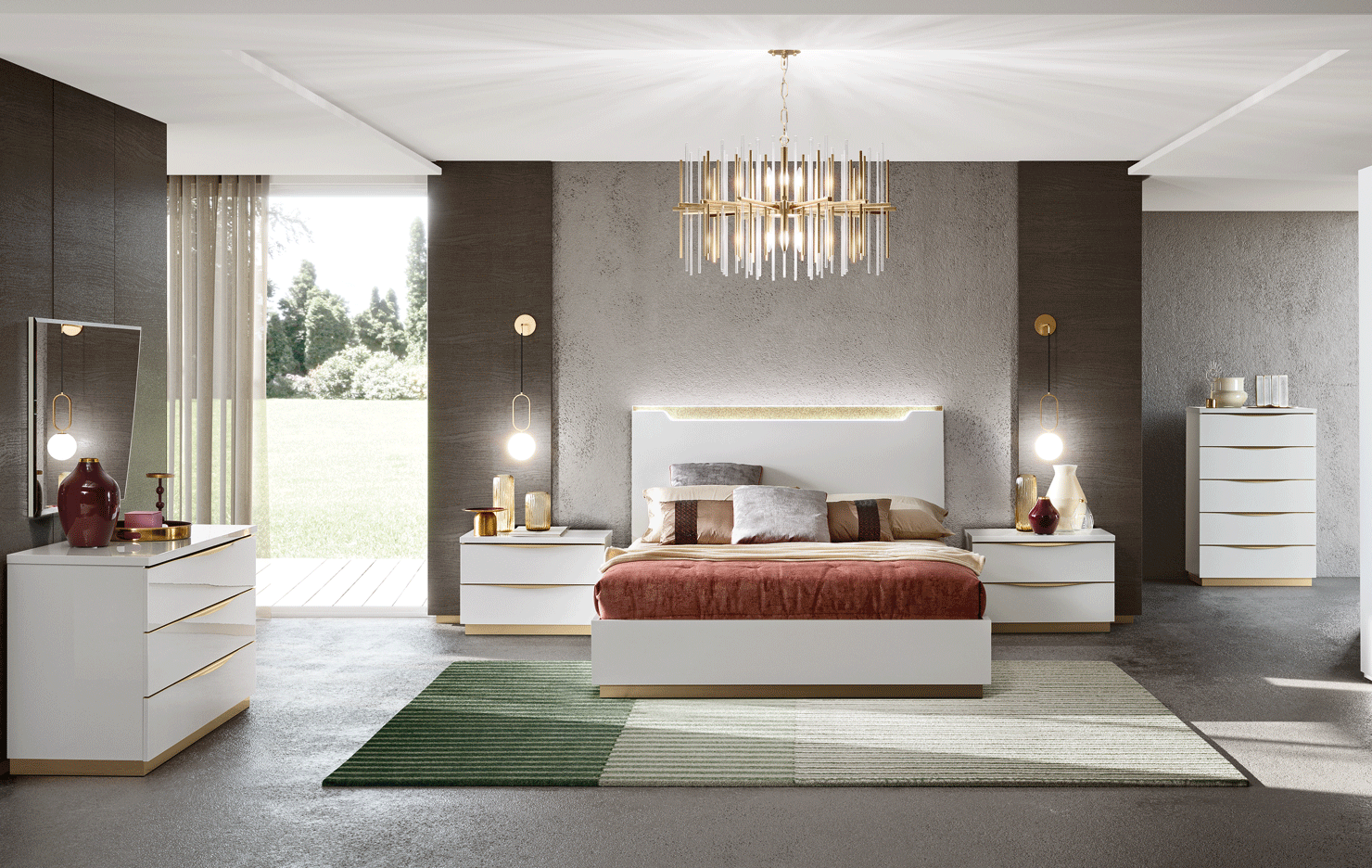 ESF Furniture - Kharma 5 Piece King Bedroom Set - KHARMAKS-5SET