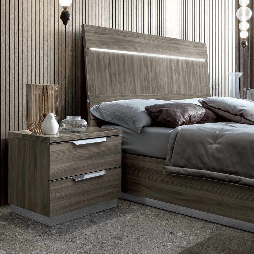 ESF FURNITURE - Kroma 3 Piece Queen Size Storage Bedroom Set in Grey - KROMASTORAGEQS-3SET