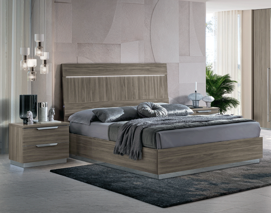 ESF FURNITURE - Kroma 3 Piece Queen Size Bedroom Set in Grey - KROMAQS-3SET