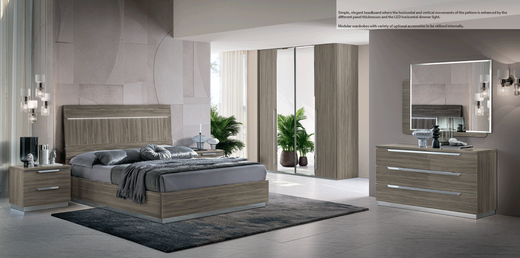 ESF FURNITURE - Kroma King Size Storage Bed in Grey - KROMASTORAGEKS