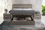 ESF FURNITURE - Kroma Queen Size Storage Bed in Grey - KROMASTORAGEQS