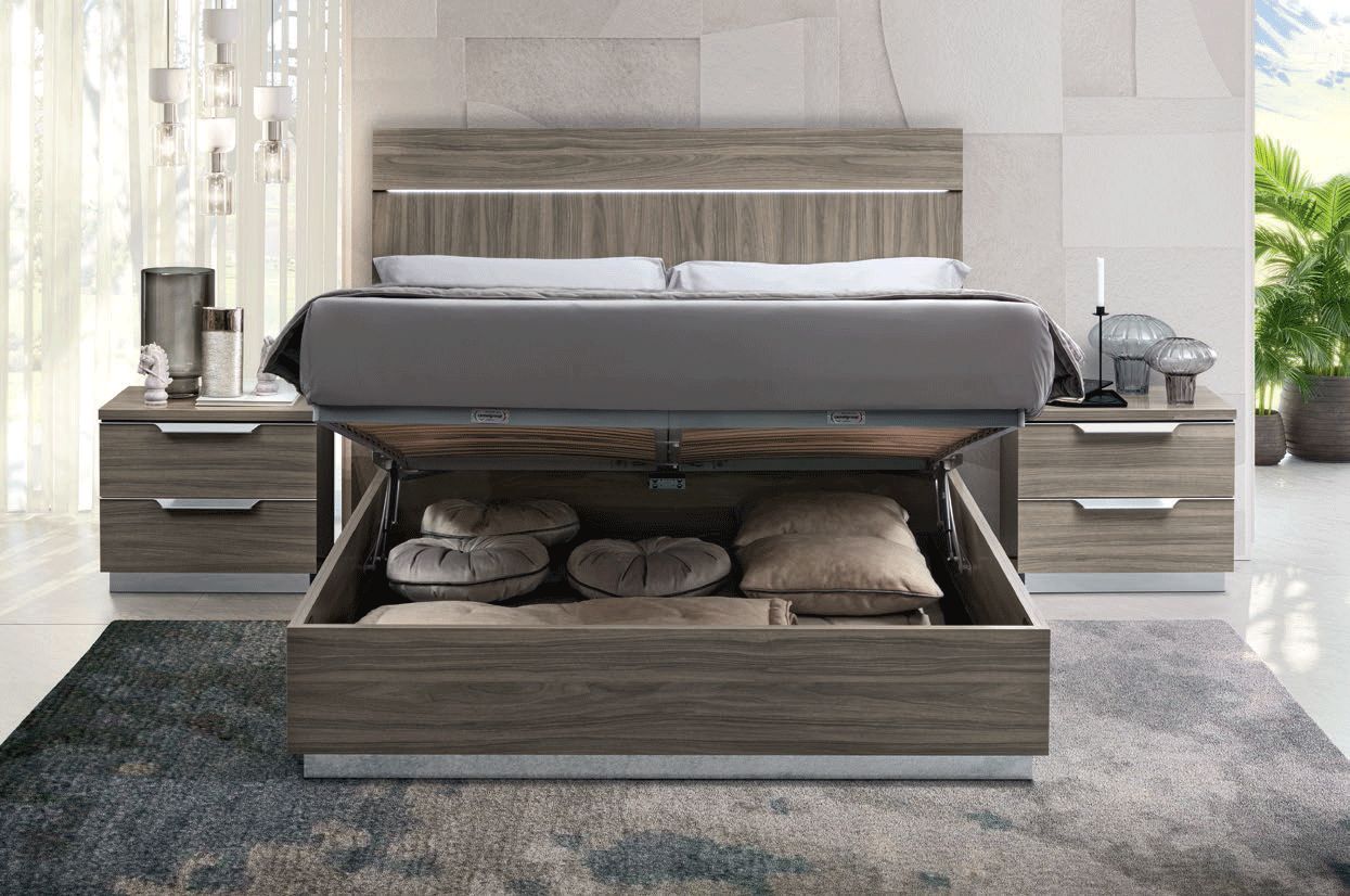 ESF FURNITURE - Kroma King Size Storage Bed in Grey - KROMASTORAGEKS