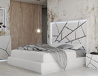 ESF Furniture - Franco Spain Gio Queen Size Bed w/Light in White - GIOQSBED