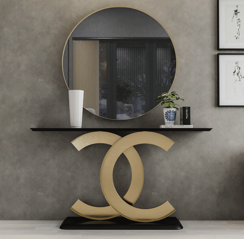 ESF Furniture - MX88 Console Table 100 with Mirror 60 - MX8842342-MX58531
