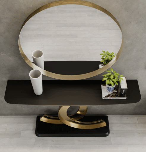 ESF Furniture - MX88 Console Table 100 with Mirror 60 - MX8842342-MX58531