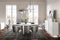 ESF Furniture - Wave 11 Piece Dining Room Set in White Matt - WAVE-WHITE-11SET