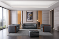 ESF Furniture - Extravaganza 415 3 Piece Sofa Set in Grey - 415-3SET-GREY
