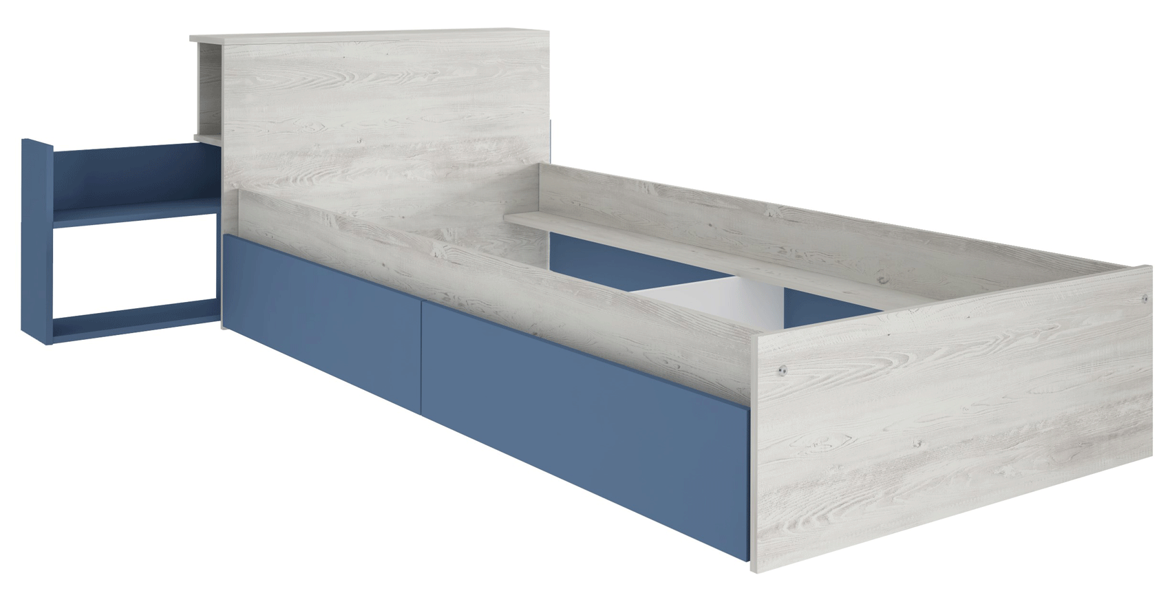 ESF Furniture - Jazz 5 Piece Kids Bedroom Set in Oak Blue - JAZZ-BED-5SET