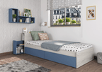 ESF Furniture - Jazz 4 Piece Kids Bedroom Set in Oak Blue - JAZZ-BED-4SET