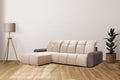 ESF Furniture - Bullet Plus Sectional Sofa w/Bed in Ivory - BULLET-SEC-IVORY