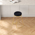 Jane 26" Luxury Black Upholstered Stool
