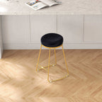 Jane 26" Luxury Black Upholstered Stool