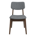 Carlos Dark Grey Fabric Solid Back Side Chair (Set Of 2)