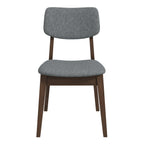Carlos Dark Grey Fabric Solid Back Side Chair (Set Of 2)