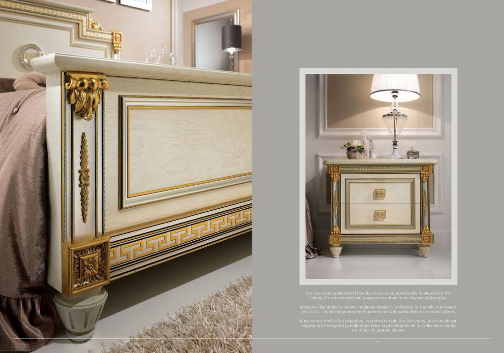 ESF Furniture - Arredoclassic Italy Liberty Euro 5 Piece Queen Bedroom Set - LIBERTYQBVDM-5SET