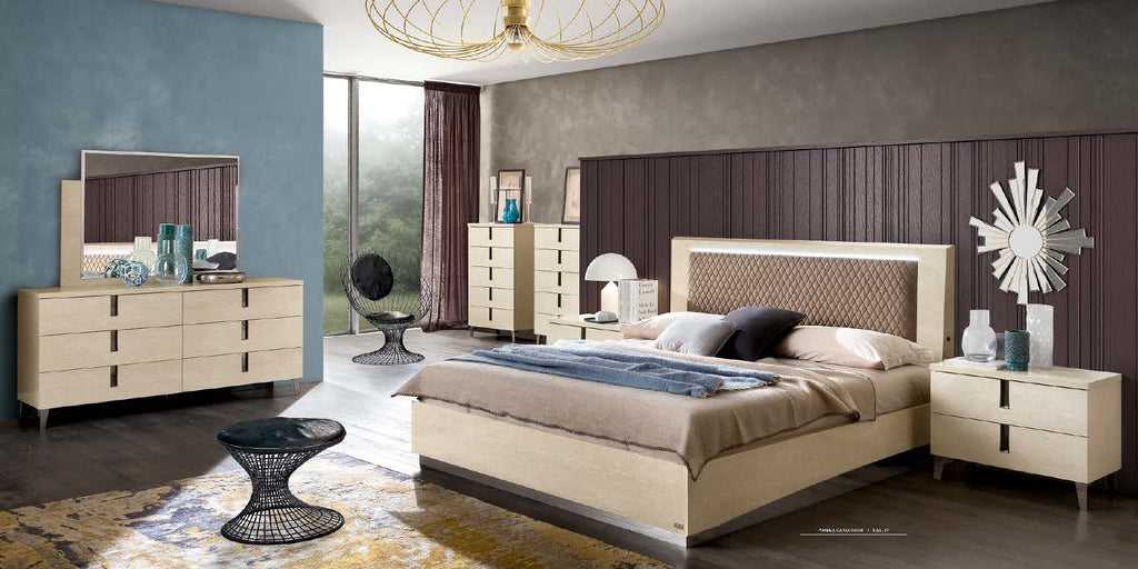 ESF Furniture - Ambra Rombi 6 Piece Queen Bedroom Set in Camel - AMBRA-Q-6SET