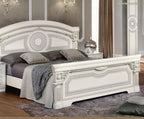 ESF Furniture - Aida 3 Piece Queen Panel Bedroom Set in White-Silver - AIDABEDQSWHITE-3SET
