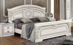 ESF Furniture - Aida King Panel Bed in White-Silver - AIDABEDKSWHITE