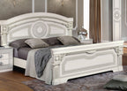 ESF Furniture - Aida 3 Piece King Panel Bedroom Set in White-Silver - AIDABEDKSWHITE-3SET