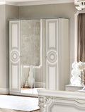 ESF Furniture - Aida 4-Door Wardrobe in White-Silver - AIDA4DOORWDWHITESILV