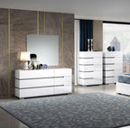 ESF Furniture - Athena 5 Piece Queen Bedroom Set in White - ATHENA-Q-5SET-WHT