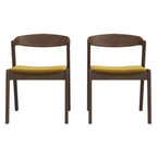 Dakota Dark Yellow Velvet Dining Chair (Set Of 2)